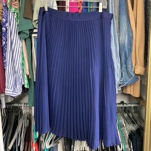 Express navy blue pleated skirt midi length size large L